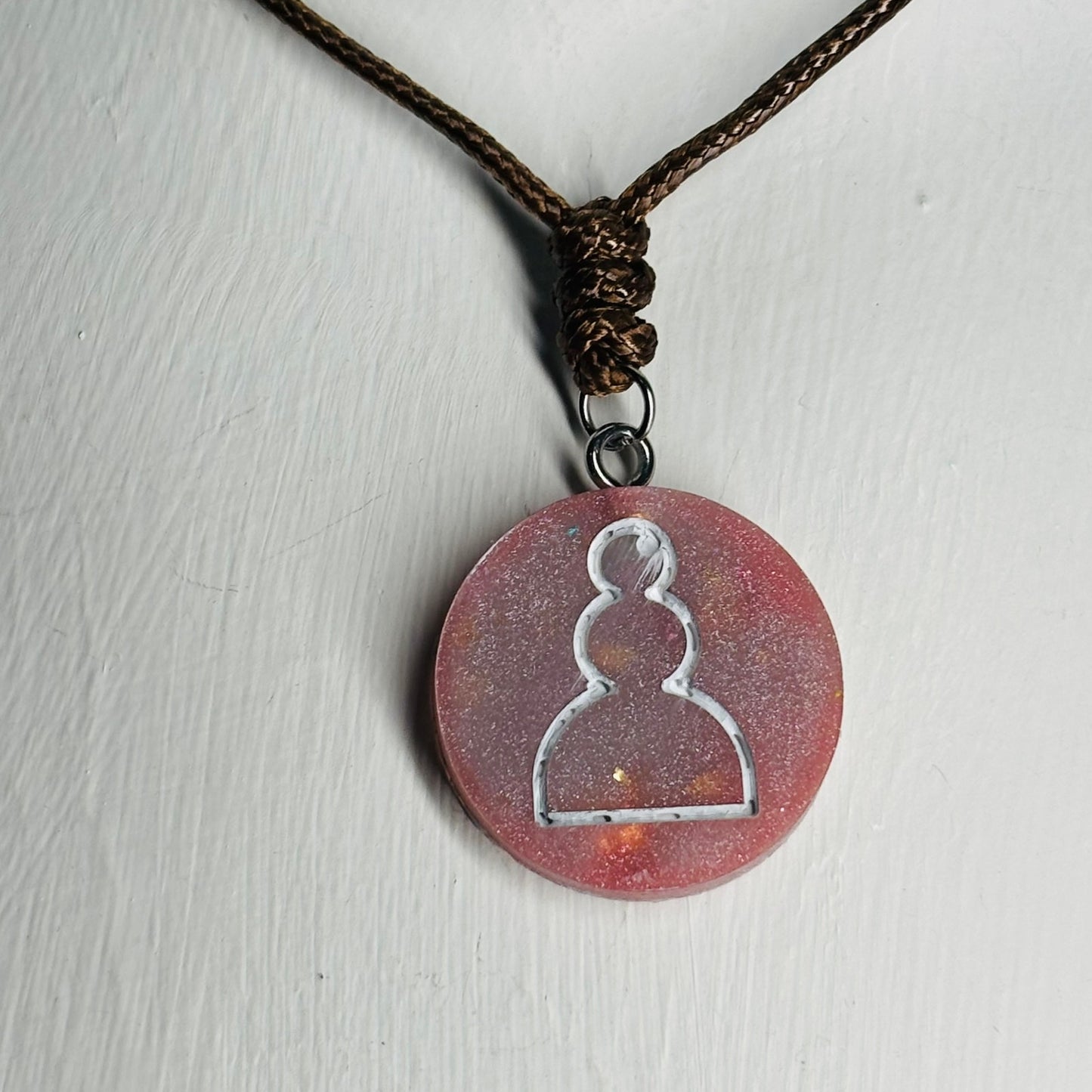 Dusty Pink Pawn - Handmade Resin Chess Necklace