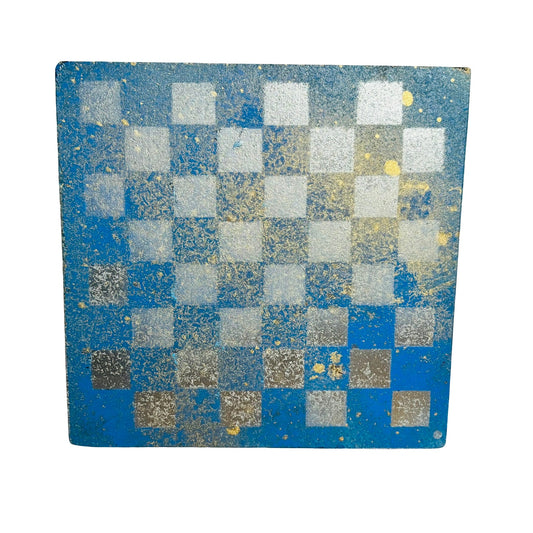 Golden Purple Blue - Painted Double Sided Chess Board