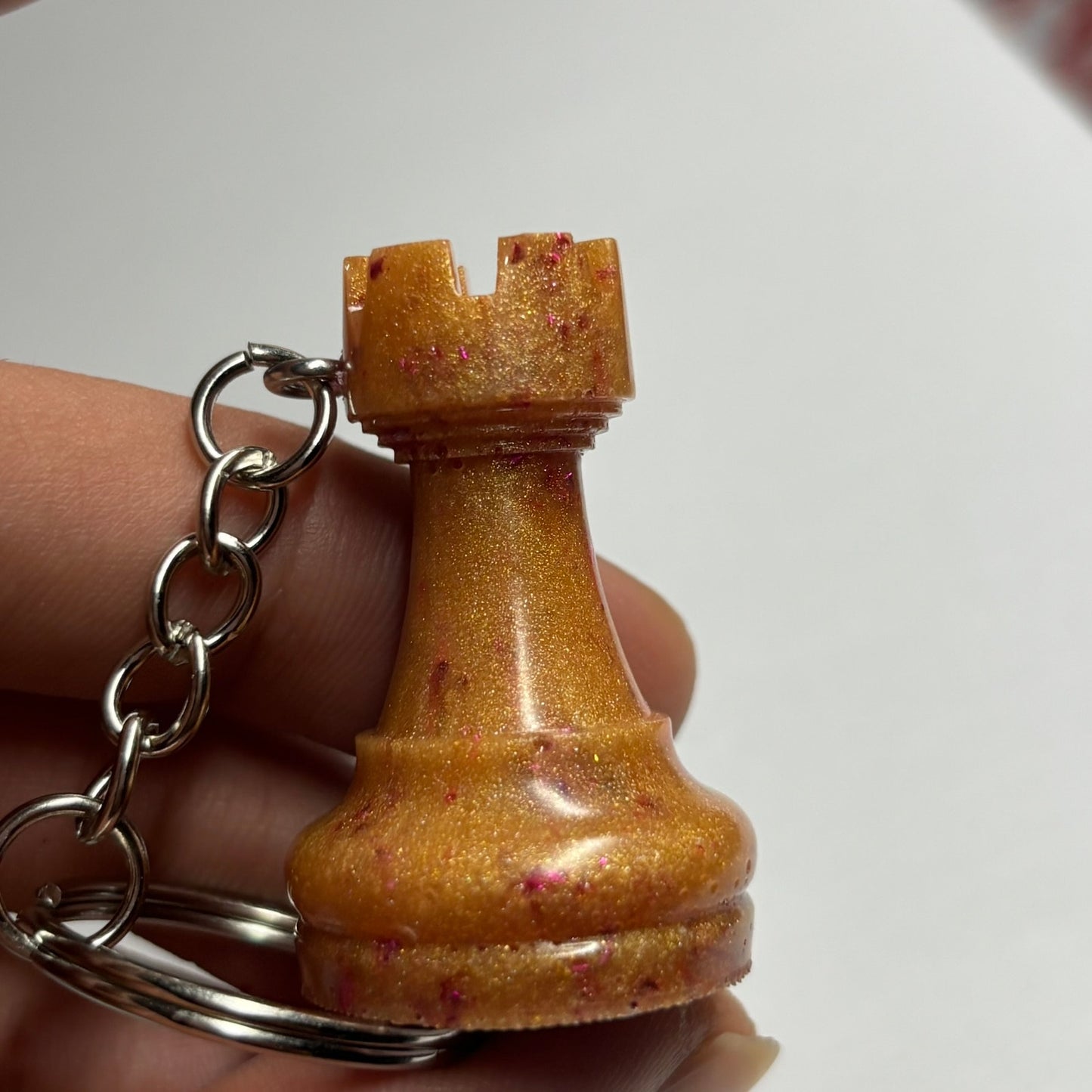 Royal Orange Rook - Handmade Resin Keychain
