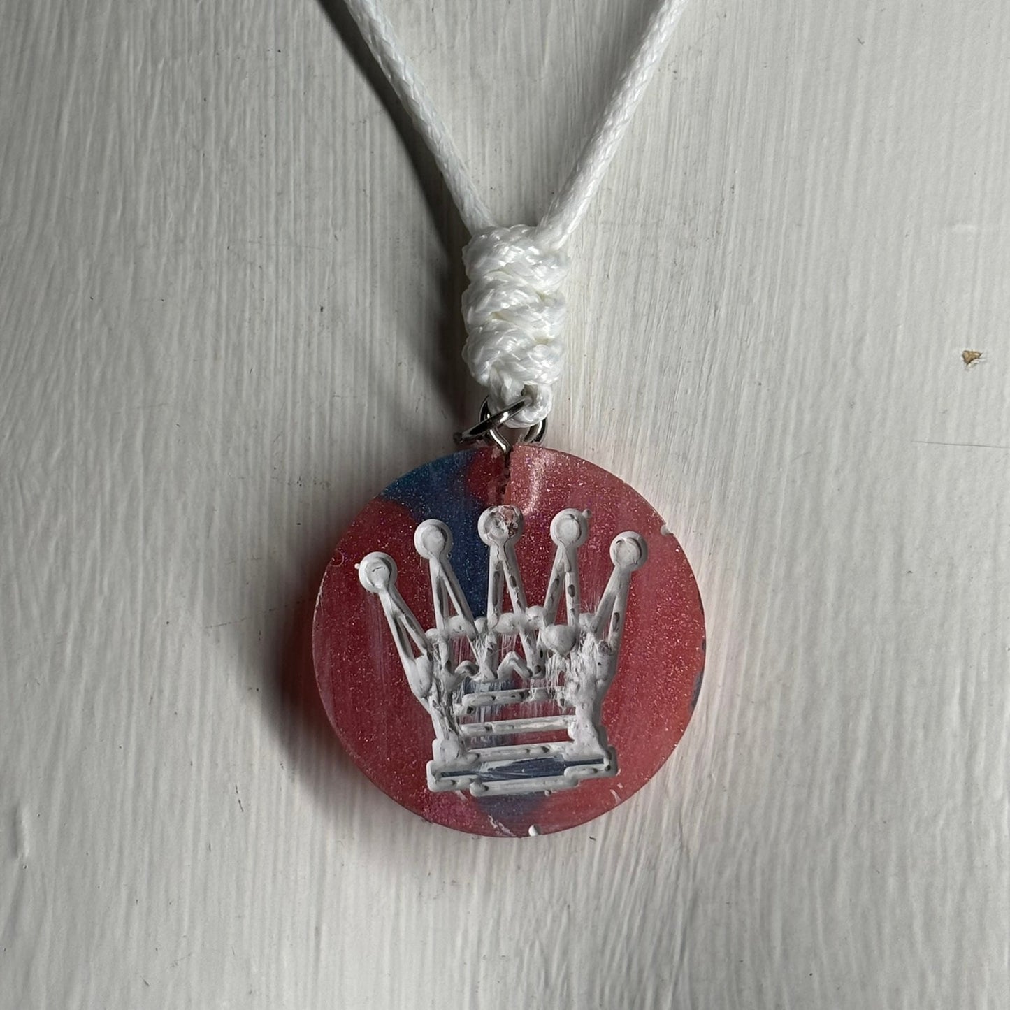 Shard Pink Queen - Handmade Resin Chess Necklace