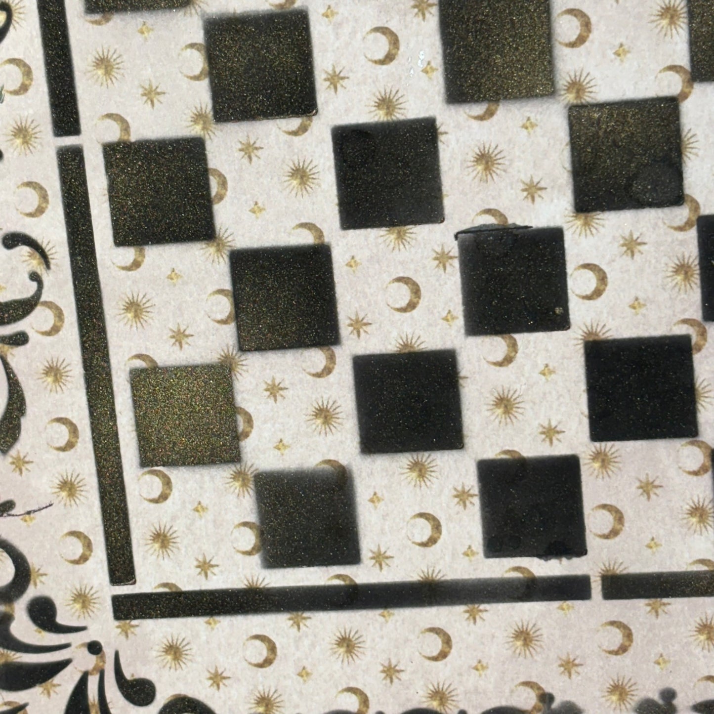 Cream Moons - Scrapbook Chess Board