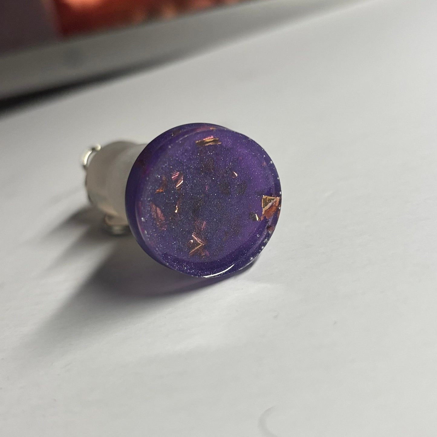 Purple White King - Handmade Resin Keychain