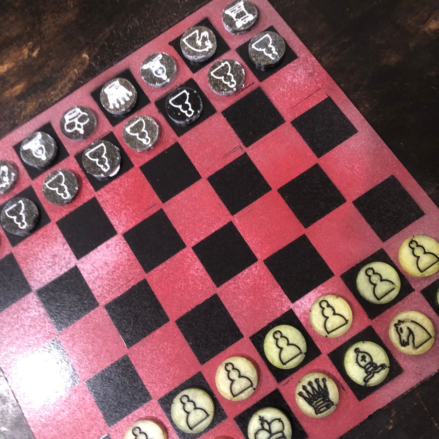 Slush Red - Painted Chess Set