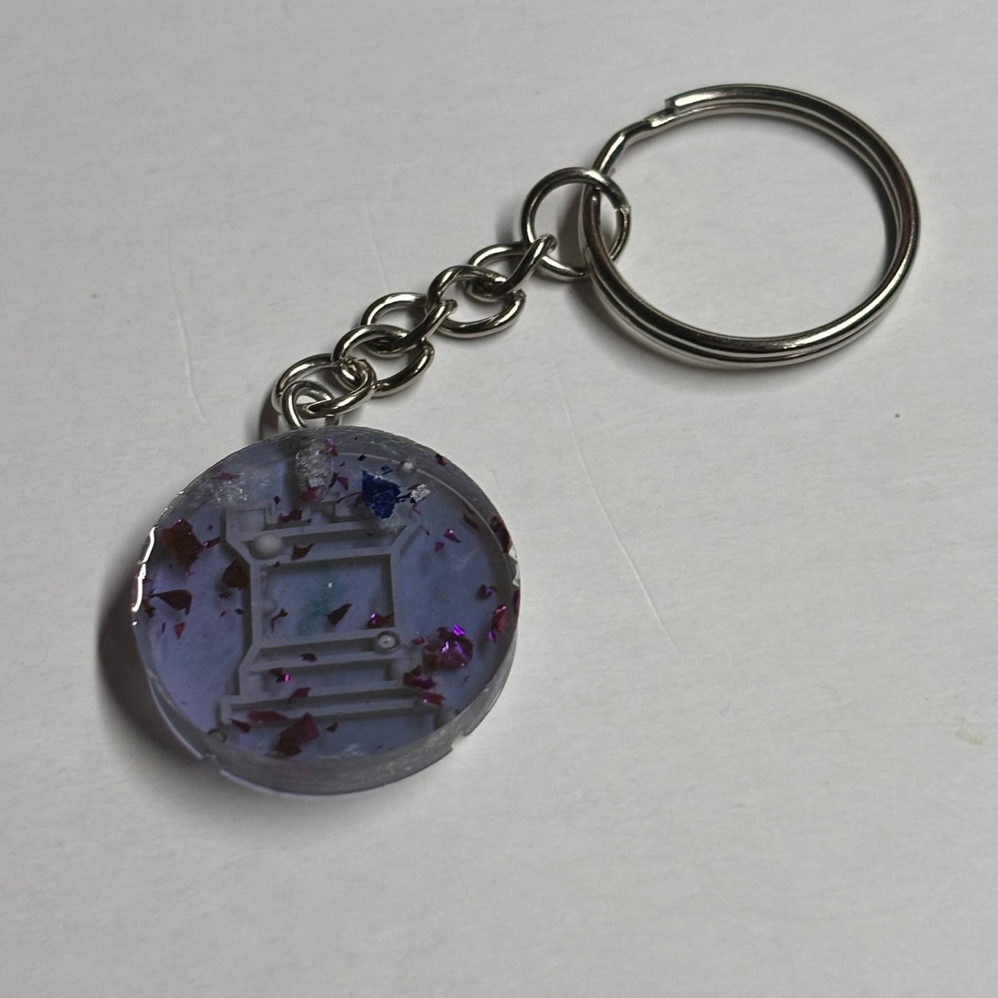 Faded Purple Rook - Handmade Resin Keychain - Flat Edition
