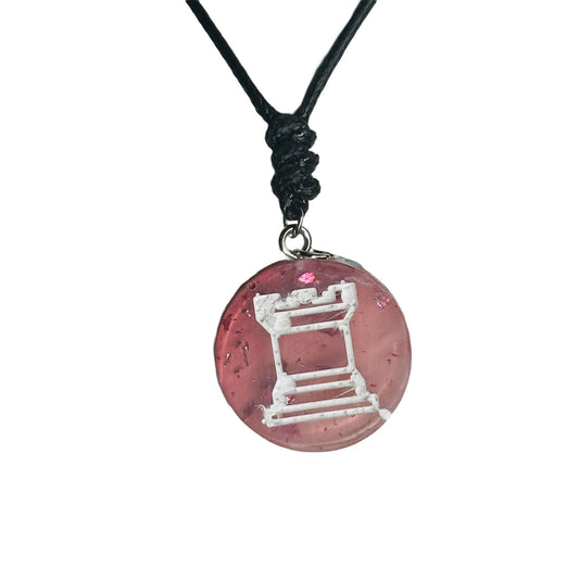 Translucent Violet Rook - Handmade Resin Chess Necklace