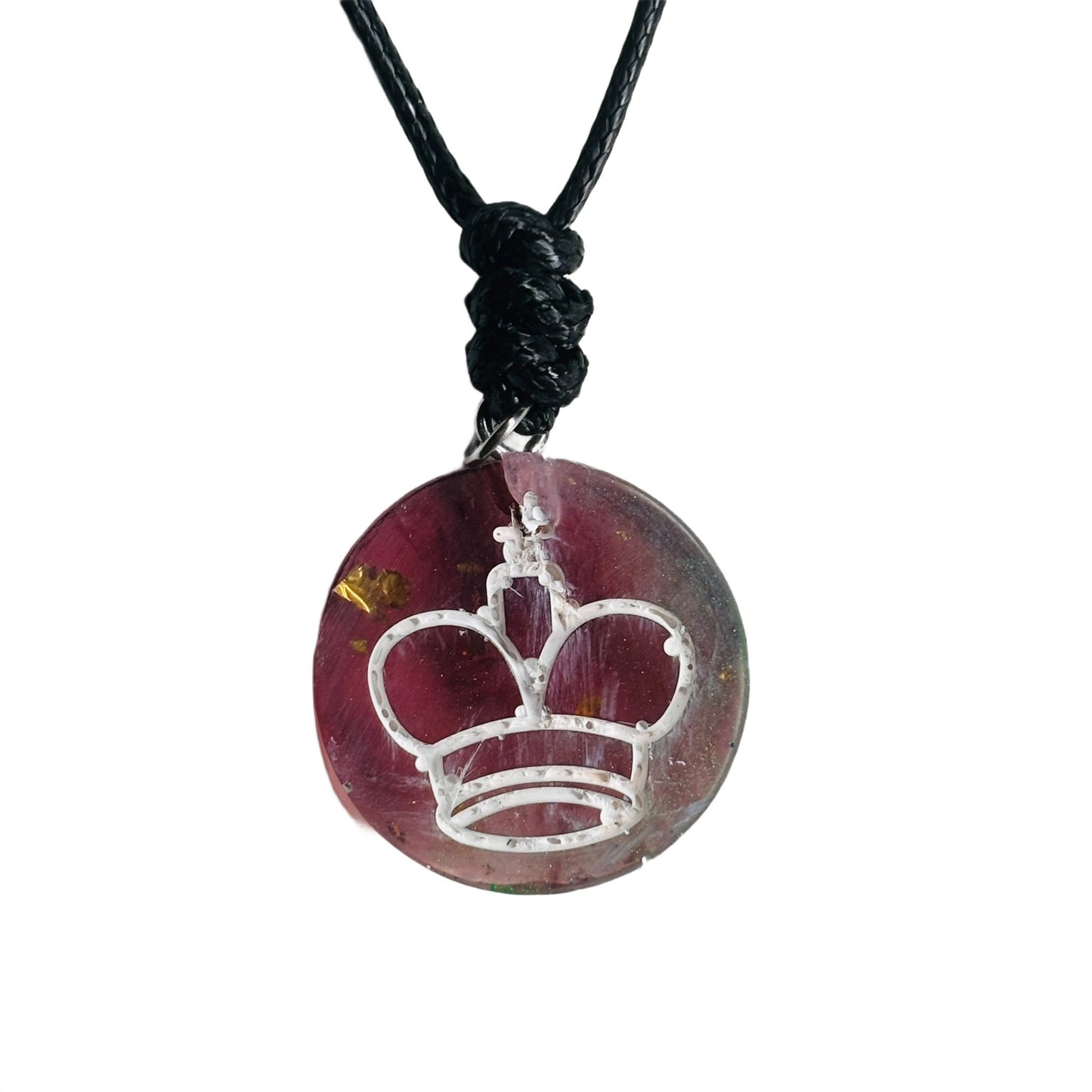 Red Fading King - Handmade Resin Chess Necklace