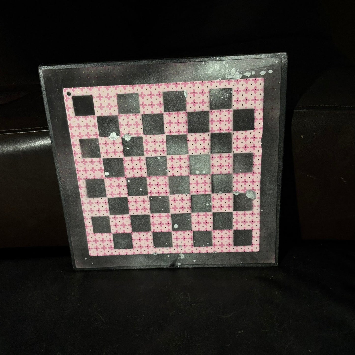 Pink Pattern - Scrapbook Chess Board