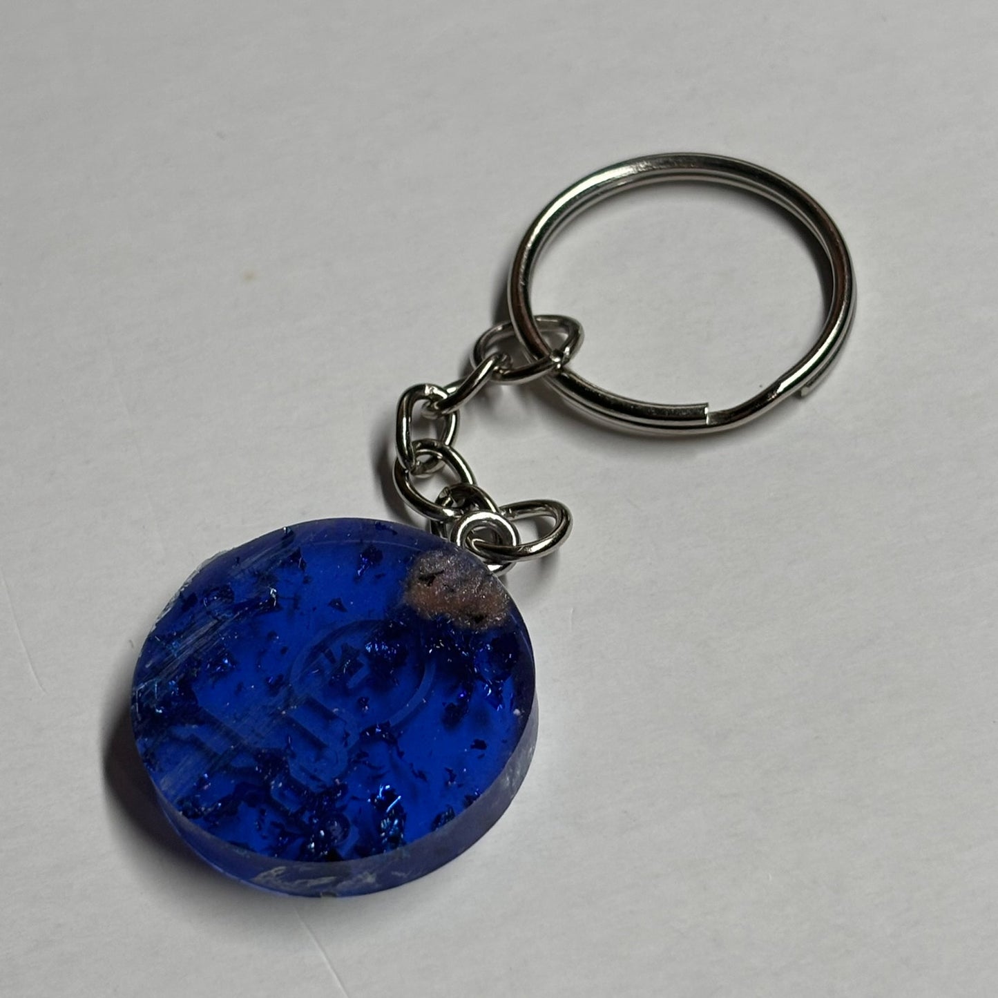 Fire Blue Bishop - Handmade Resin Keychain - Flat Edition