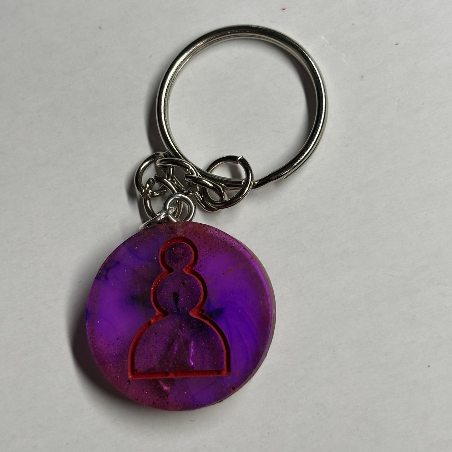 Cosmic Purple Pawn - Handmade Resin Keychain