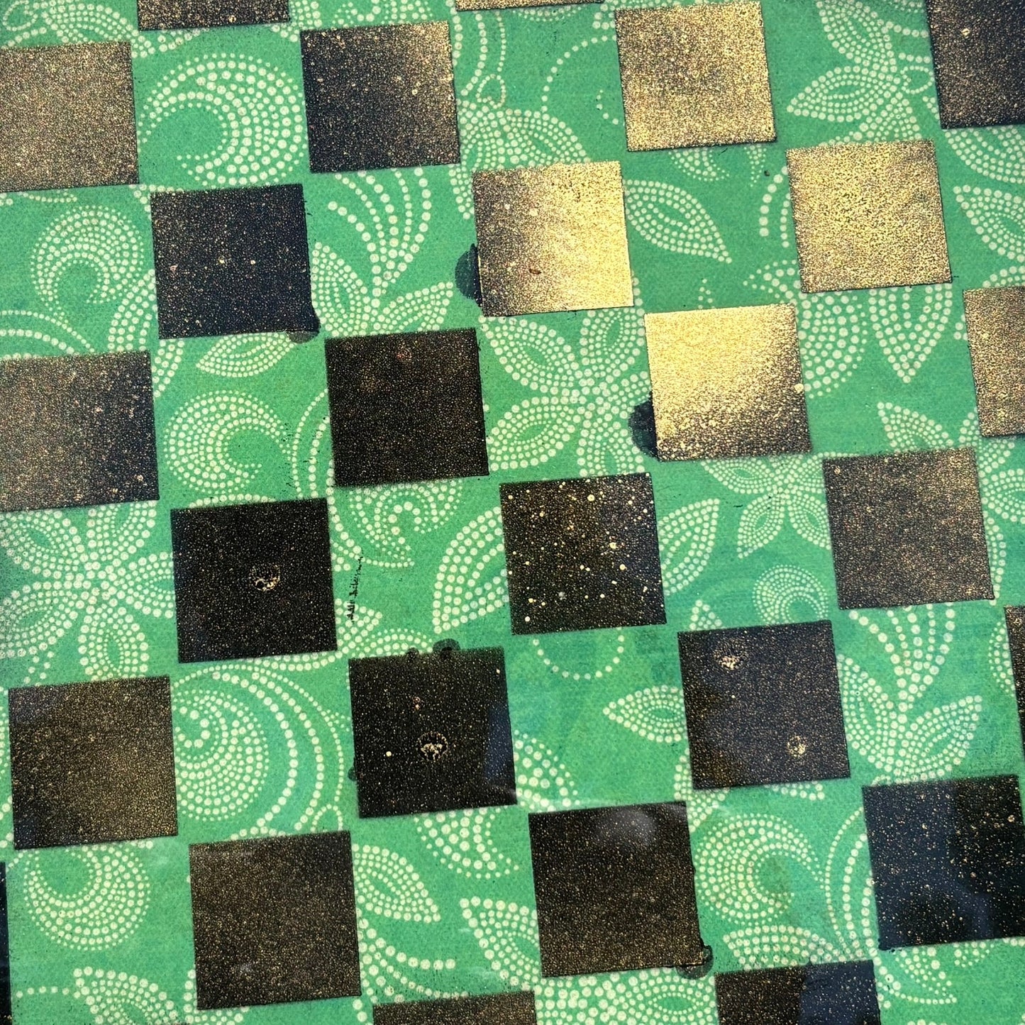 Super Golden Green - Resin Coated Chess Board
