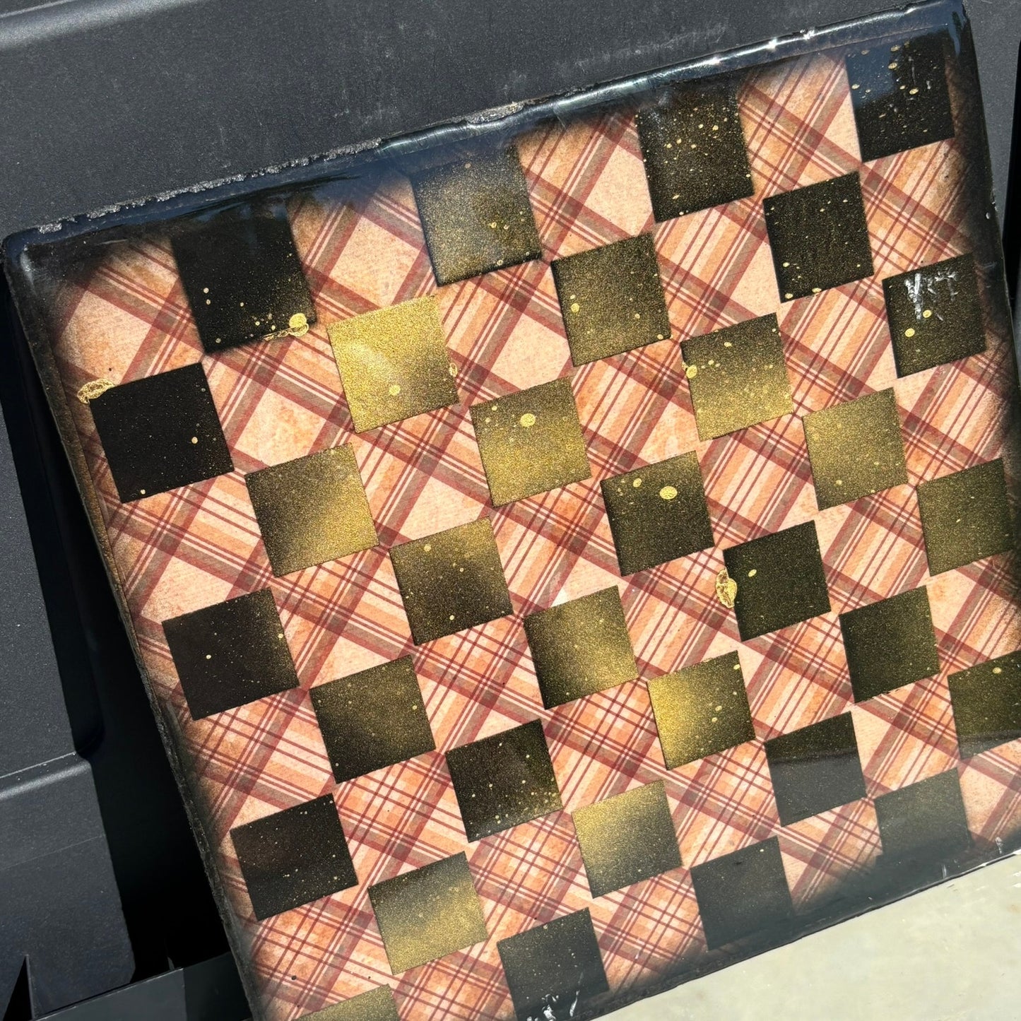 Vintage Gold - Resin Coated Chess Board