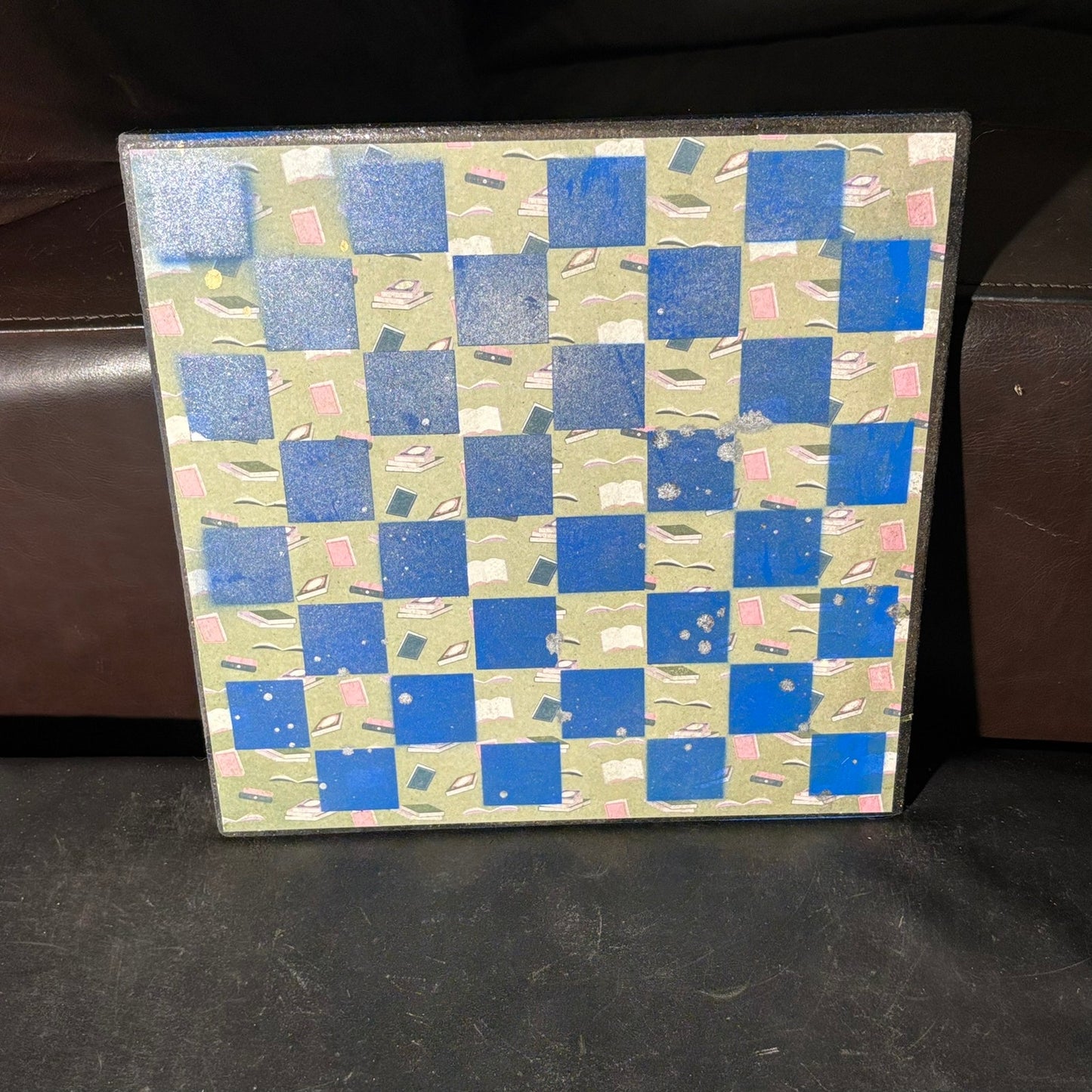 Green/Blue Book Blub - Scrapbook Chess Board