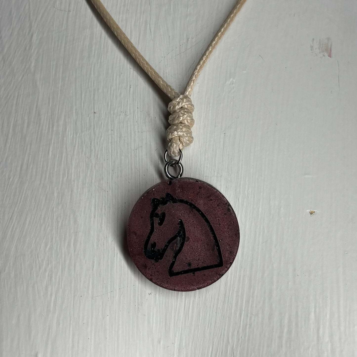 Royal Brown Knight - Handmade Resin Chess Necklace