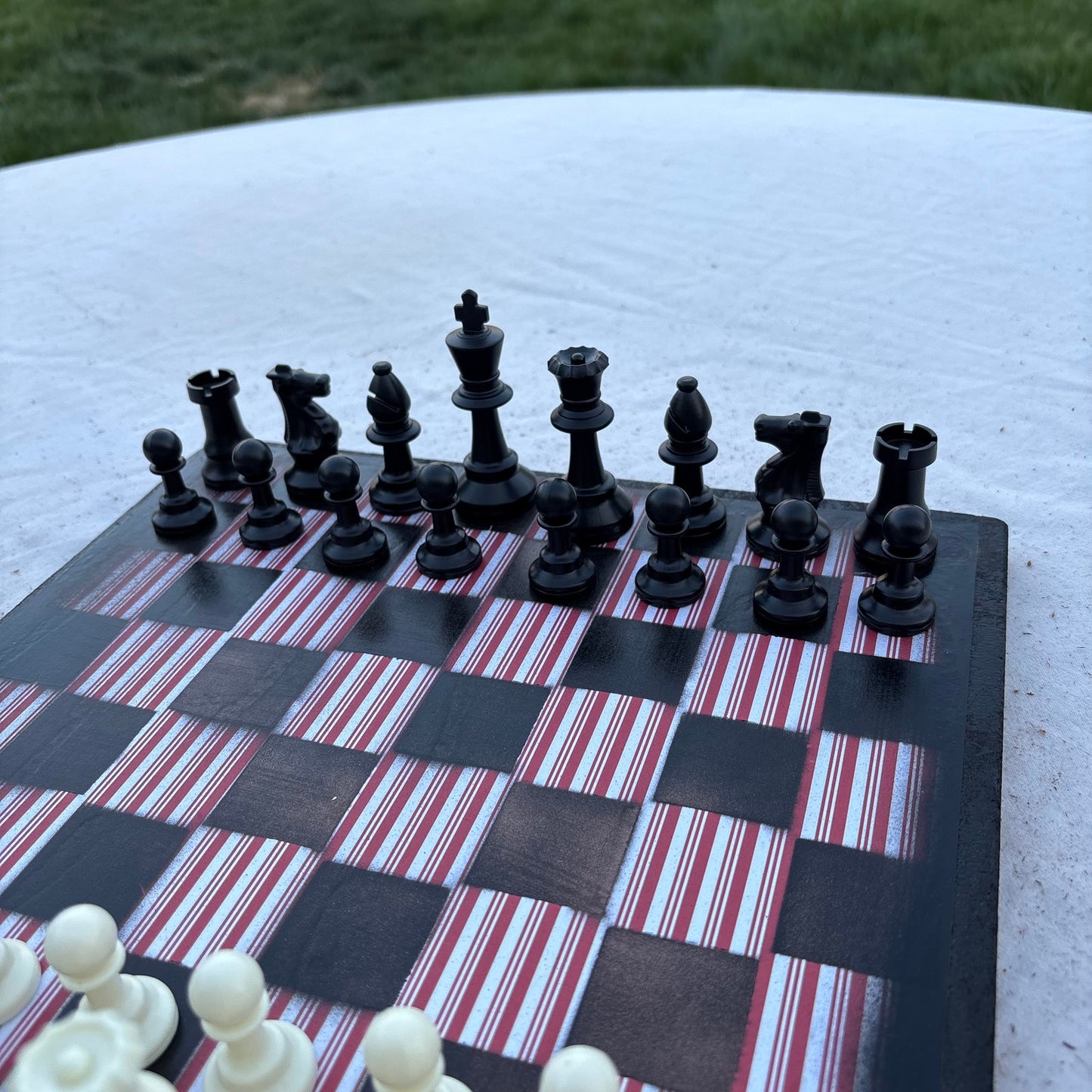 Red Stripes - Scrapbook Chess Set