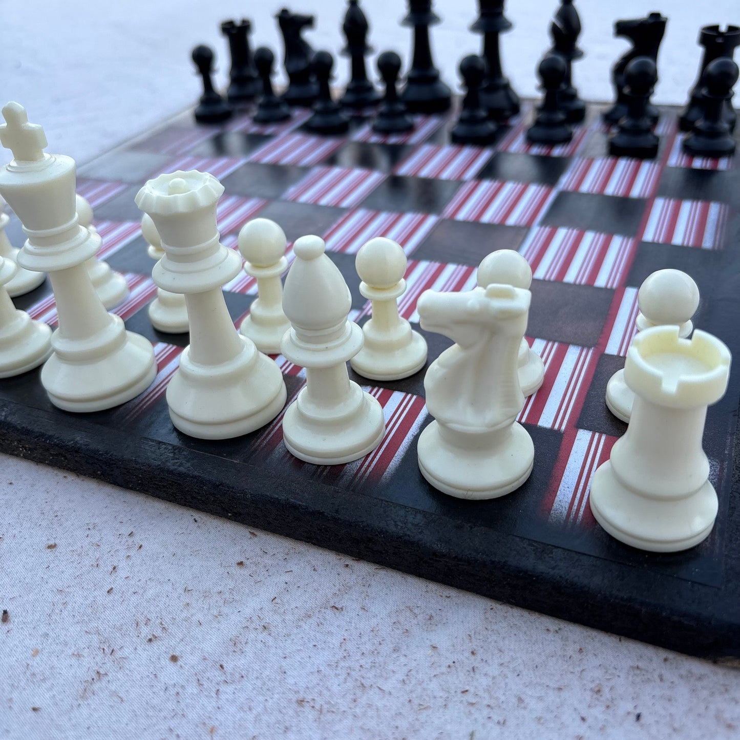 Red Stripes - Scrapbook Chess Set