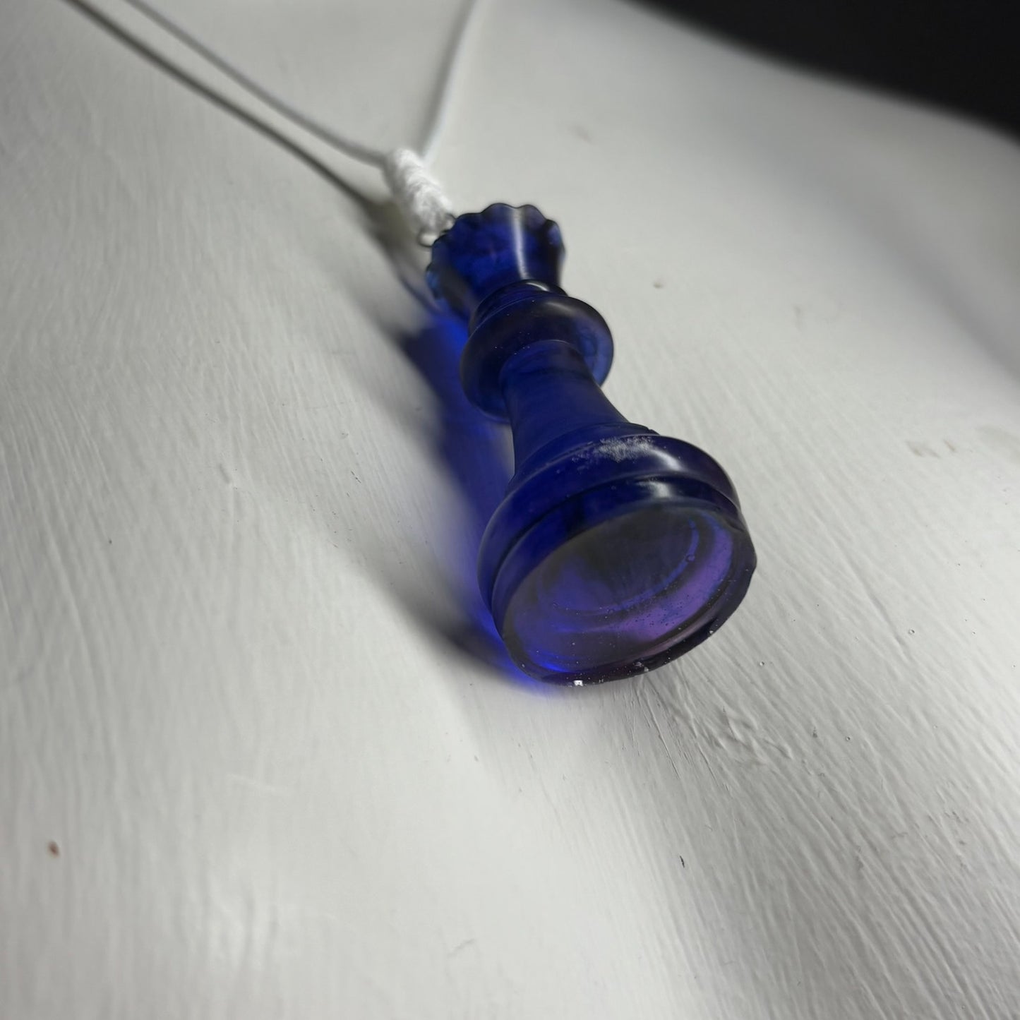 Deep Blue Queen - Handmade Resin Chess Necklace