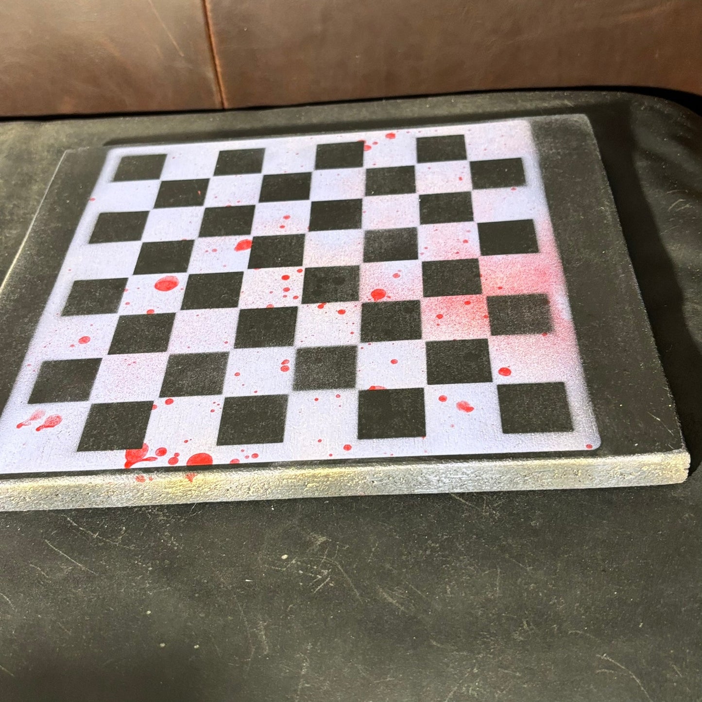 Light Purple Splatter - Painted Chess Board