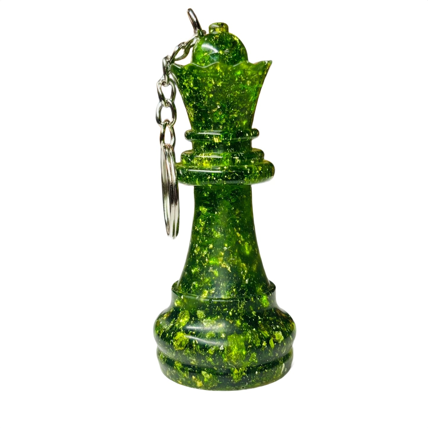 Green Emerald Queen - Handmade Resin Keychain - Large Edition