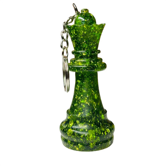 Green Emerald Queen - Handmade Resin Keychain - Large Edition