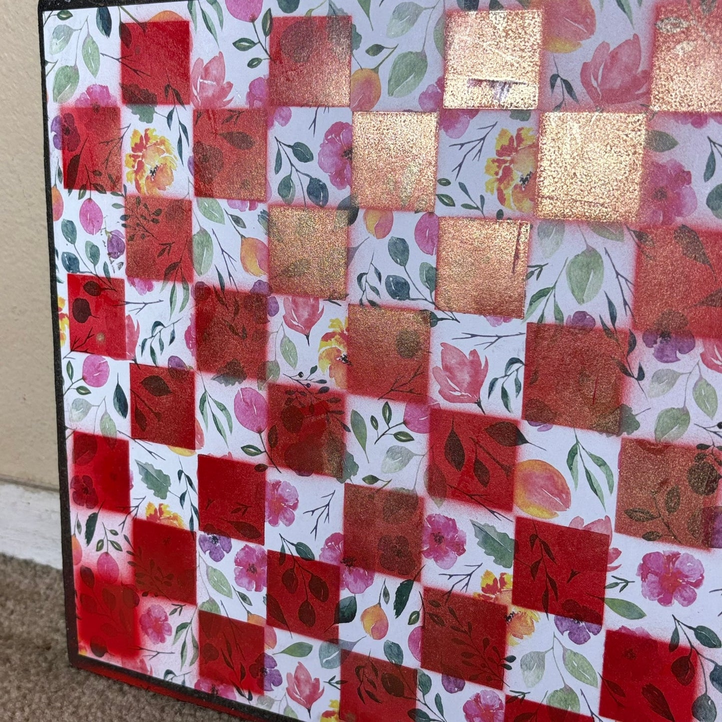 The Red Flower - Scrapbook Chess Board