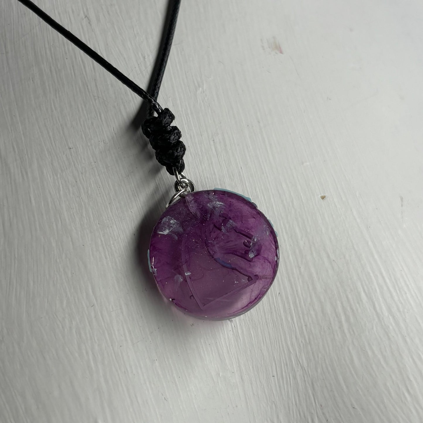 Purple Knight - Handmade Resin Chess Necklace