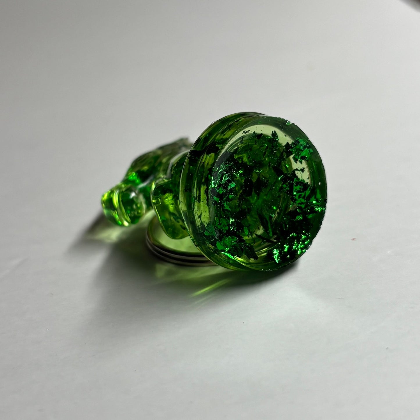 Emerald Green Knight - Handmade Resin Keychain