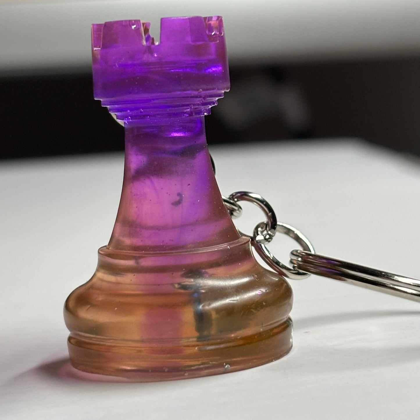 Purple Code Rook - Handmade Resin Keychain