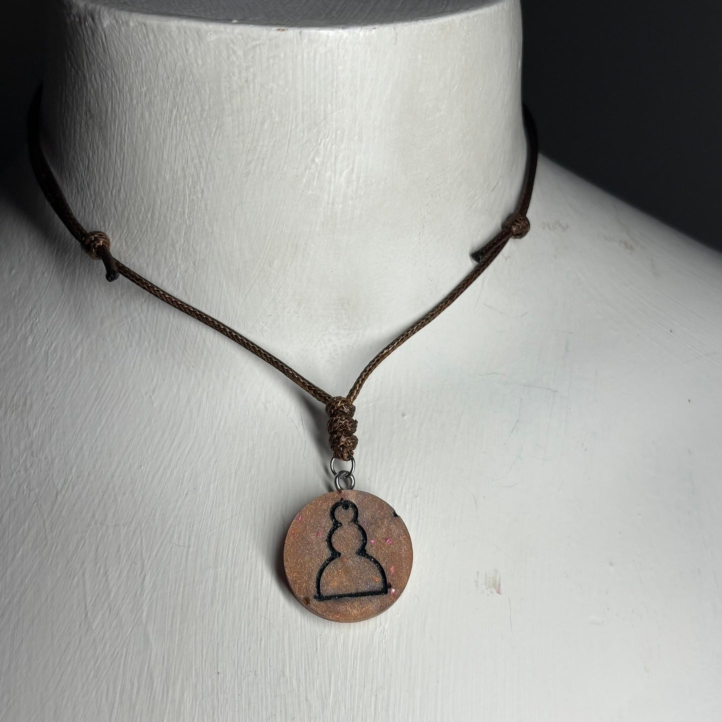 Bronze Pawn - Handmade Resin Chess Necklace