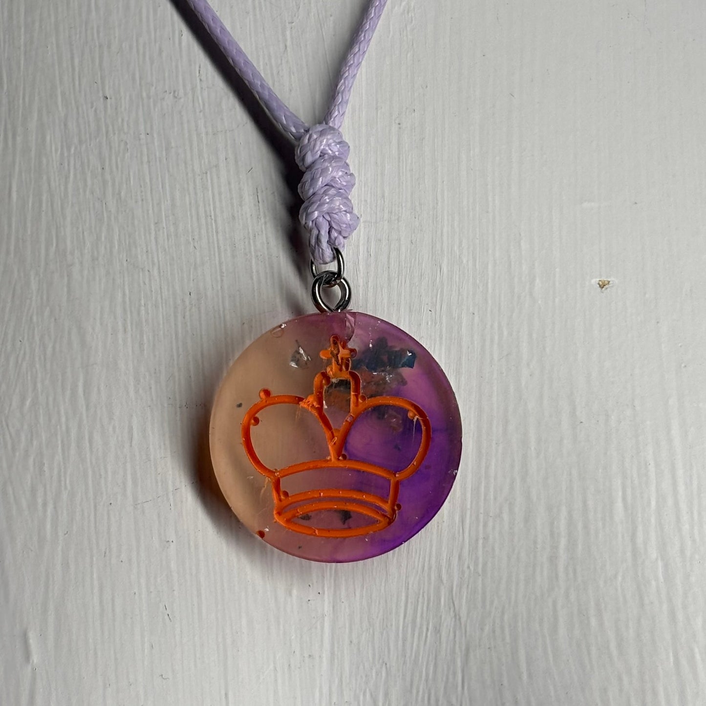 Purple Cosmic King - Handmade Resin Chess Necklace