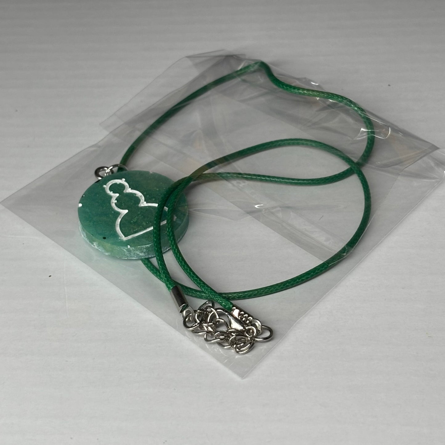 Green Pawn - Handmade Resin Chess Necklace