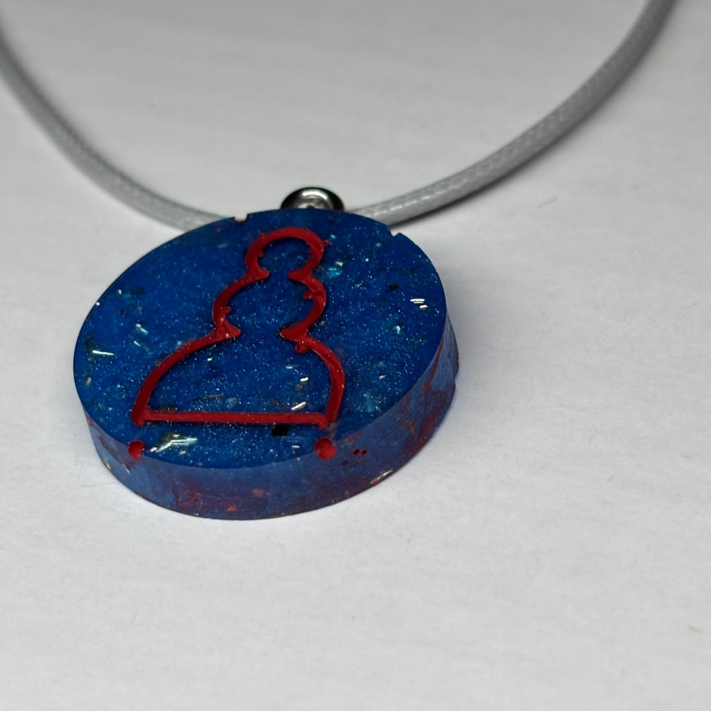 Blue Pawn - Handmade Resin Chess Necklace