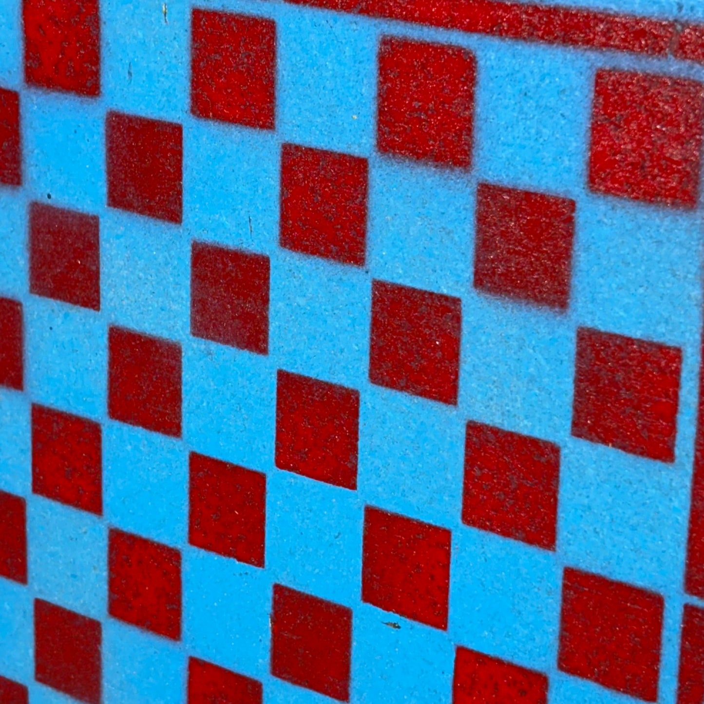 Red & Blue - Painted Chess Board