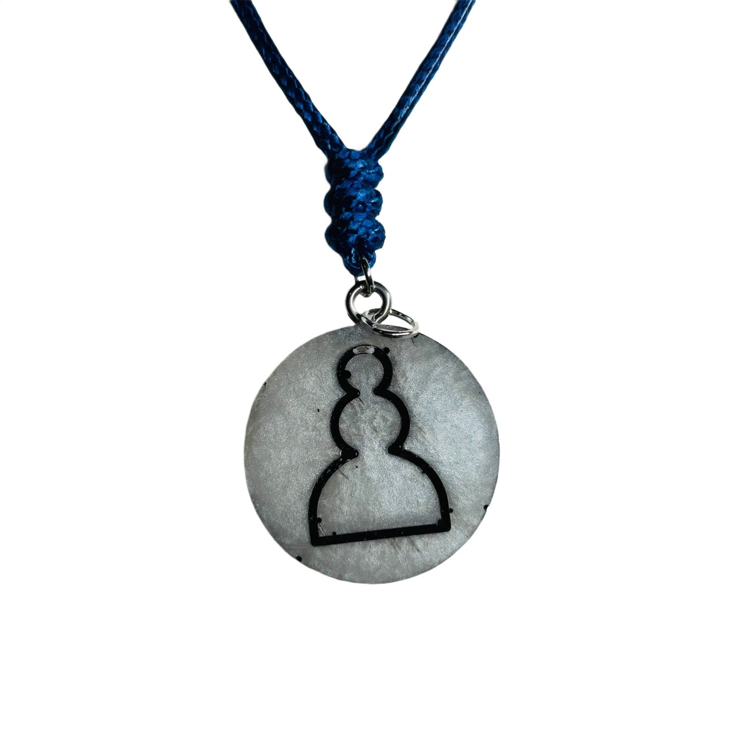 Gray Pawn - Handmade Resin Chess Necklace