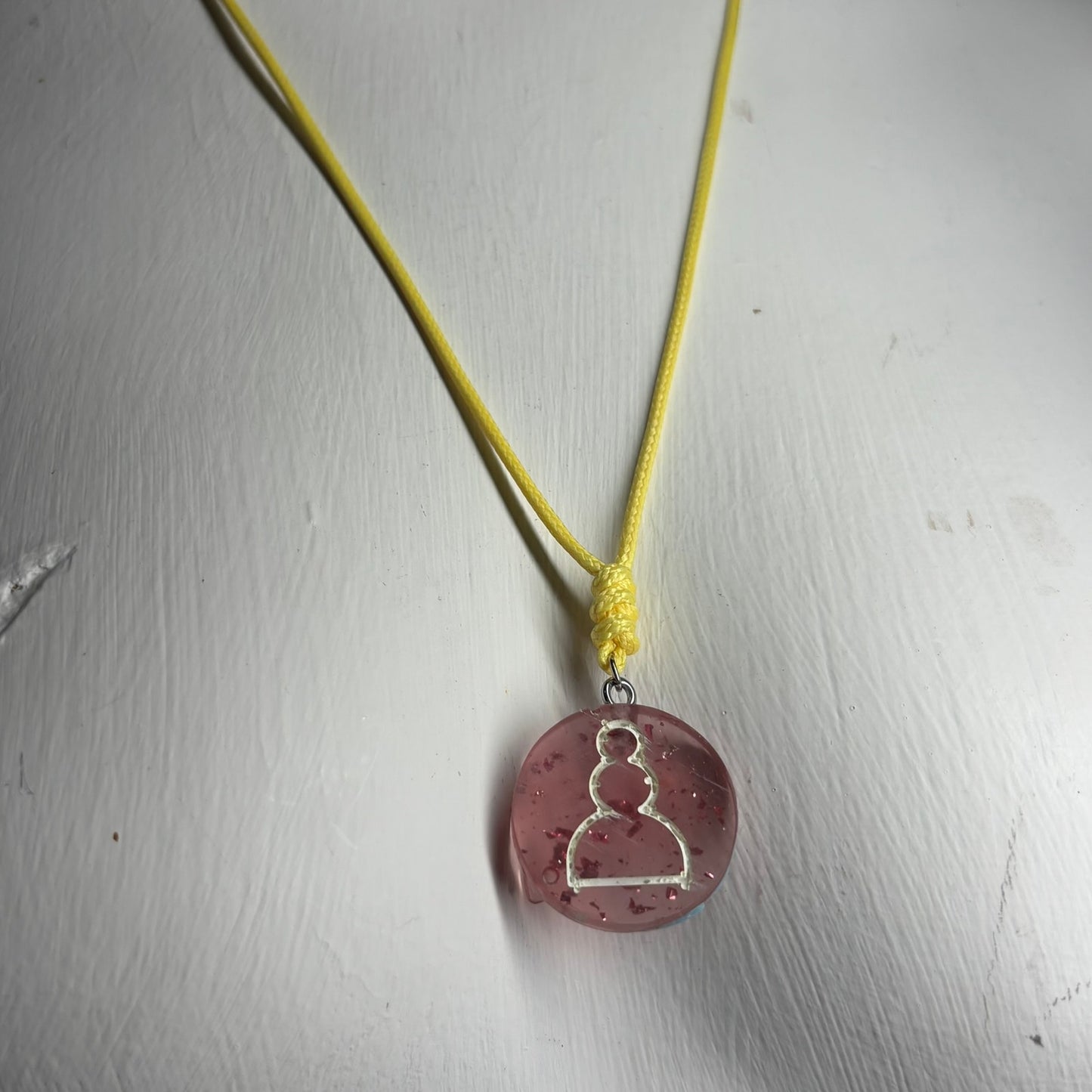 Steam Red Pawn - Handmade Resin Chess Necklace