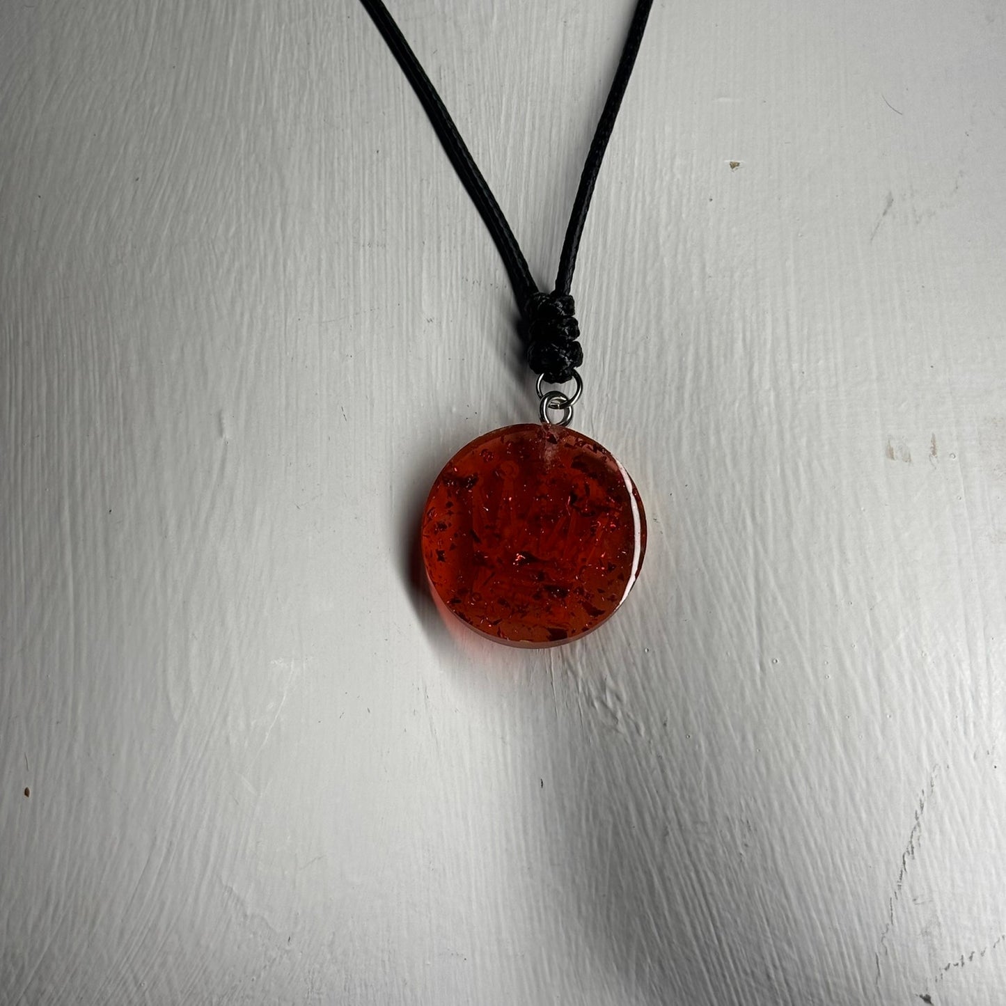 Crystal Red Queen - Handmade Resin Chess Necklace