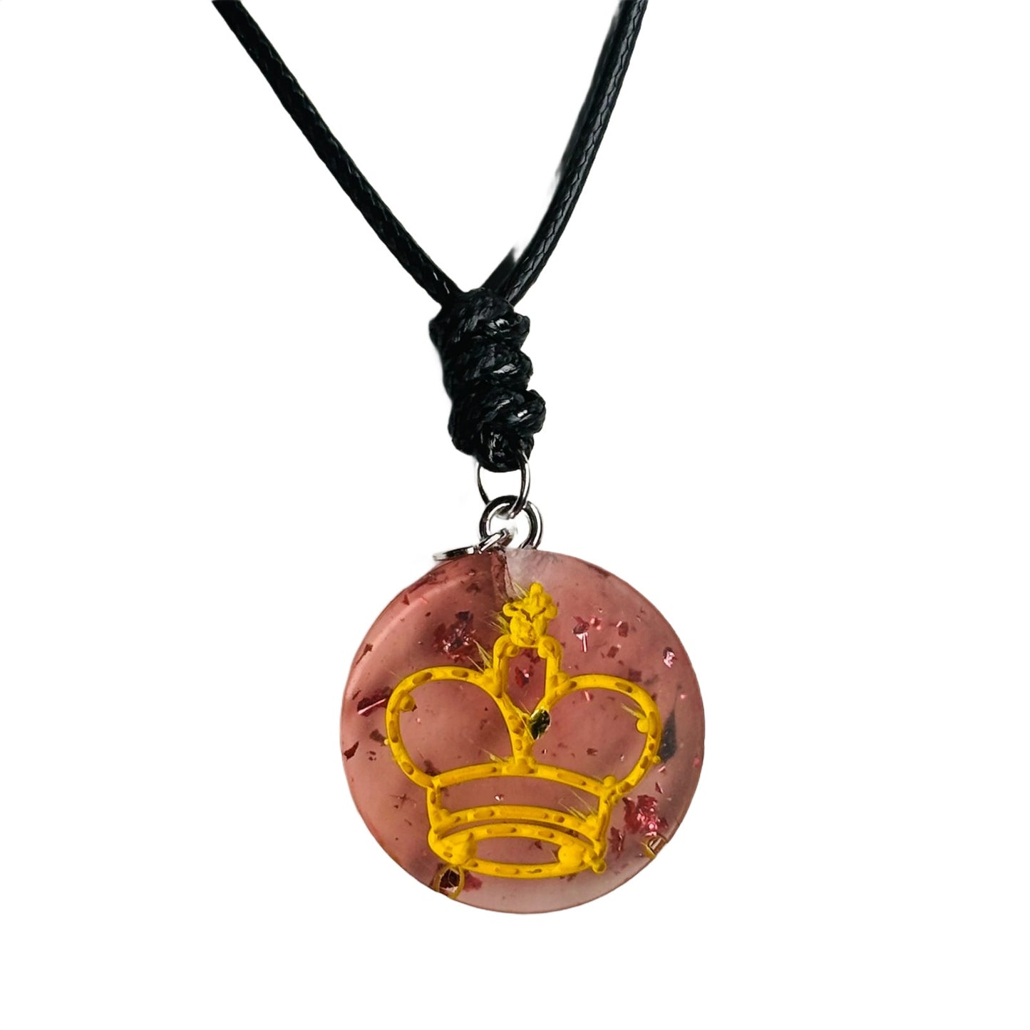Violet Red King - Handmade Resin Chess Necklace