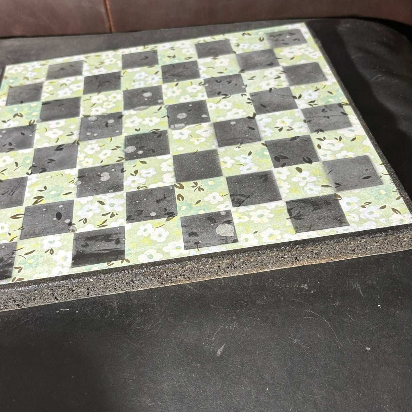 Mint Green & Black - Scrapbook Chess Board