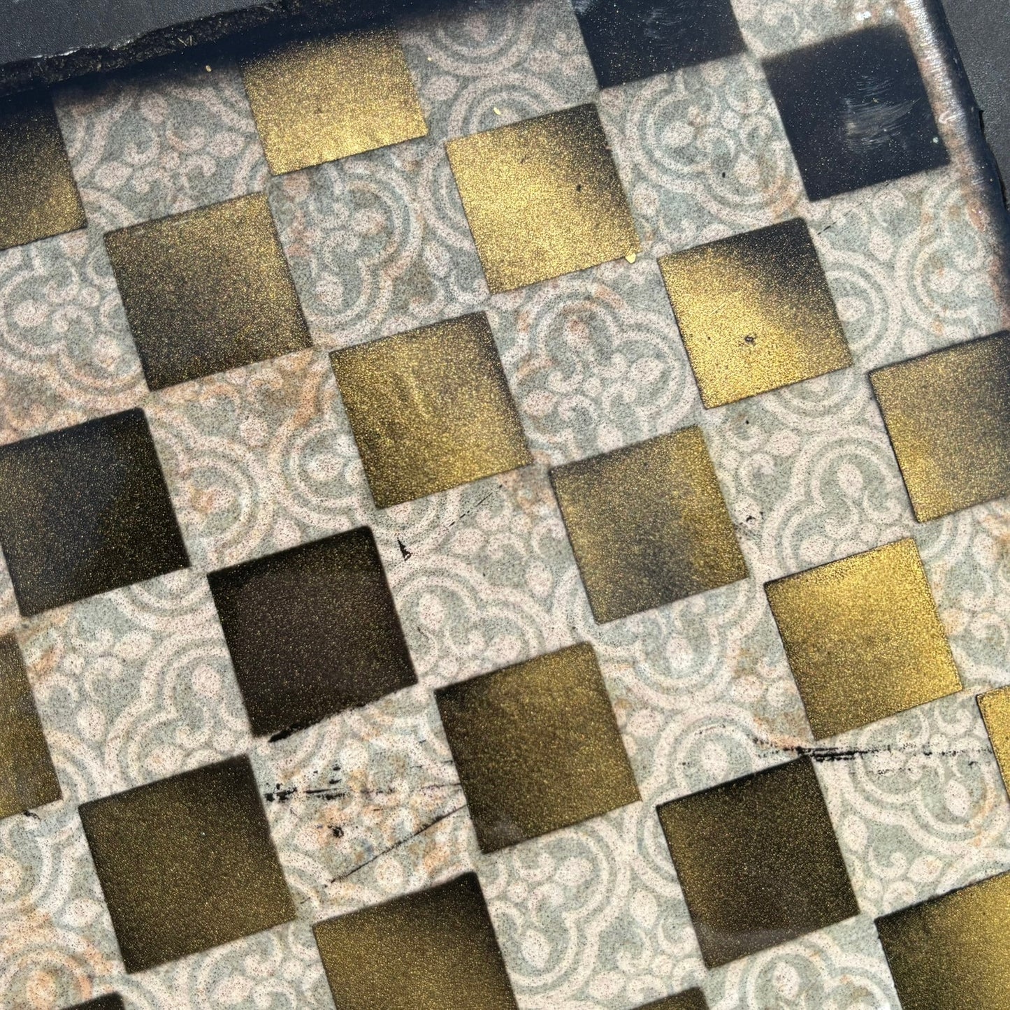 Classy Pattern - Resin Coated Chess Board