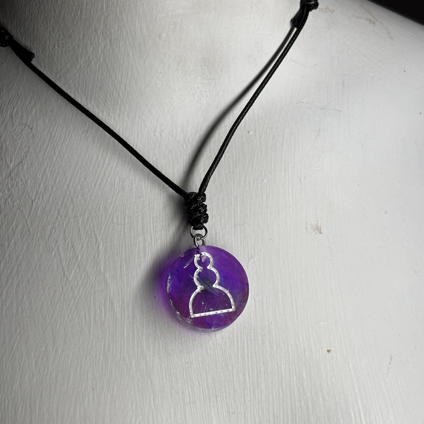 Purple Pawn - Handmade Resin Chess Necklace