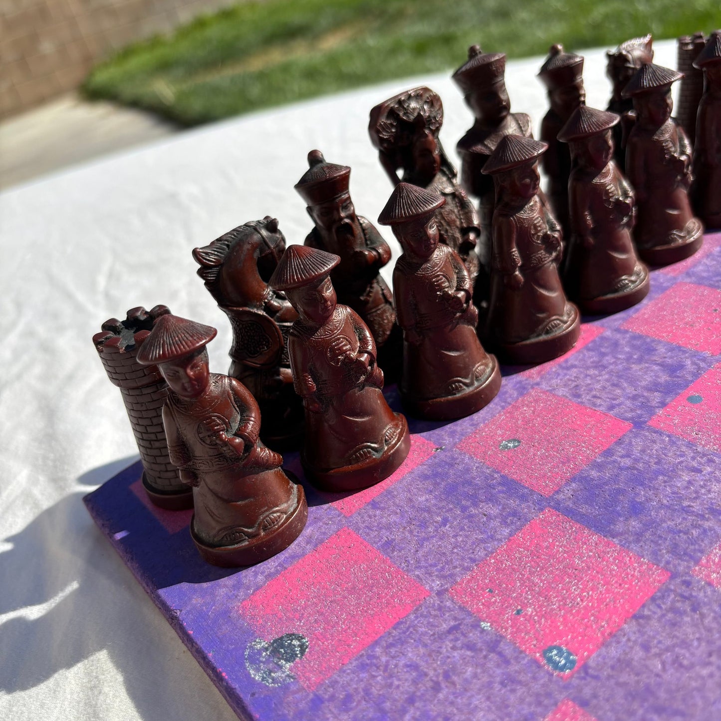 Purple Pink Chrome Drip - Chinese Edition Chess Set