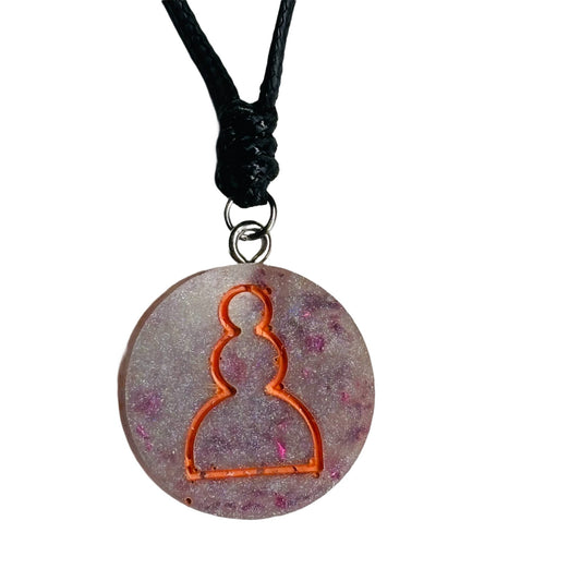 Purple Pawn - Handmade Resin Chess Necklace