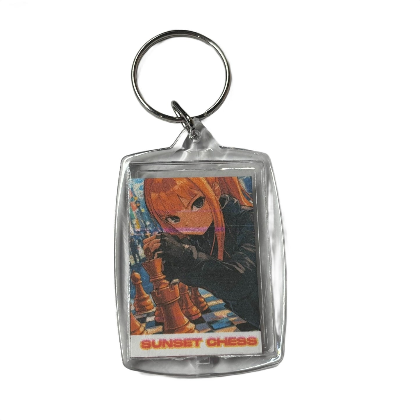 Anime Girl - Chess  Photo Keychain