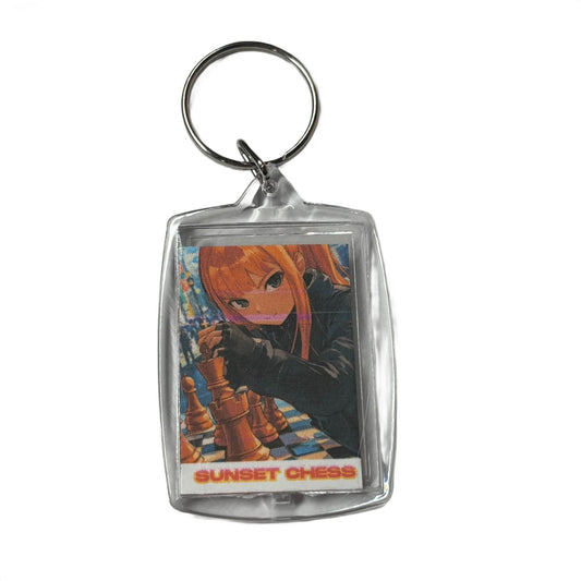 Anime Girl - Chess  Photo Keychain
