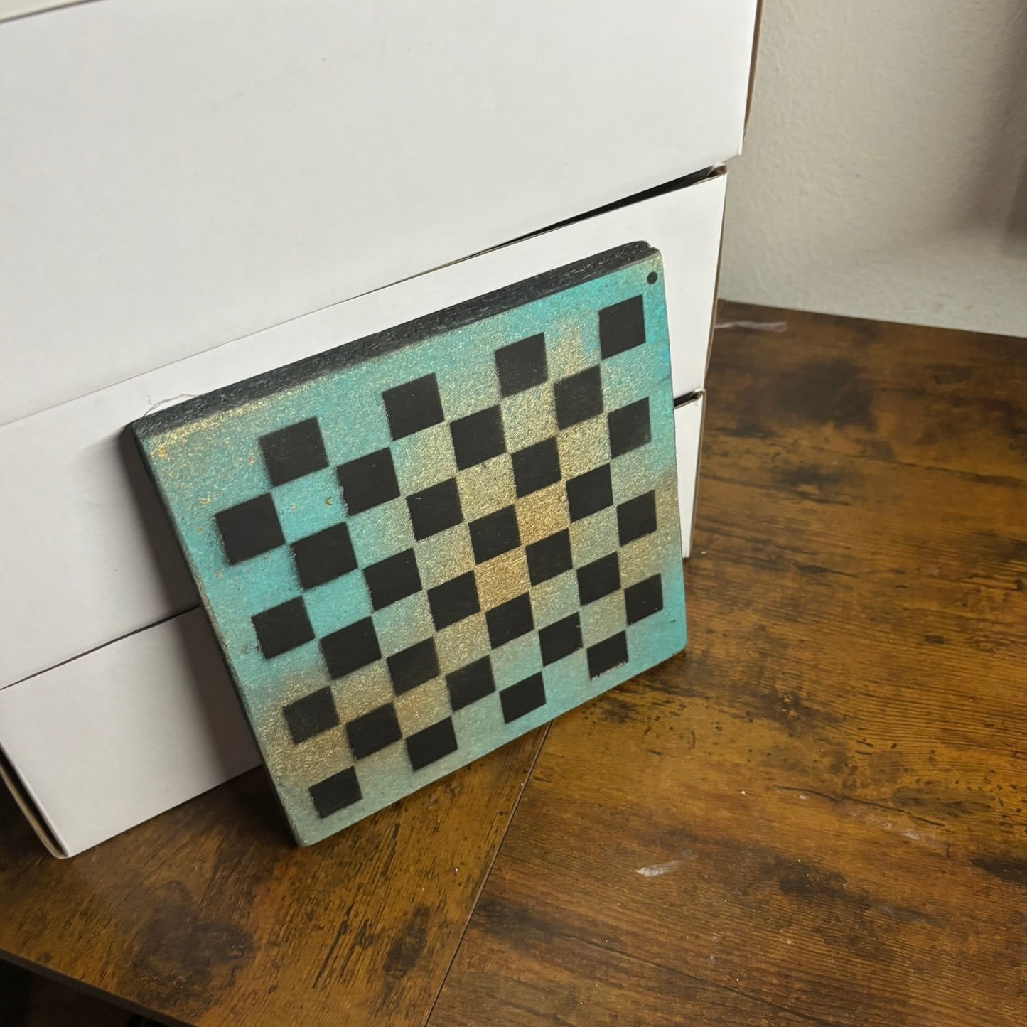 Green Yellow Hue - Painted Double Sided Chess Board