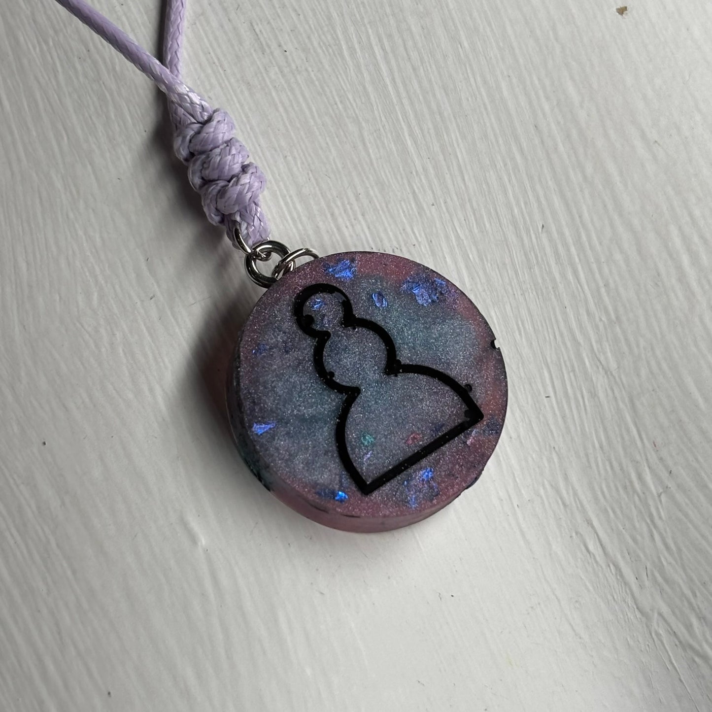 Space Blue Pawn - Handmade Resin Chess Necklace