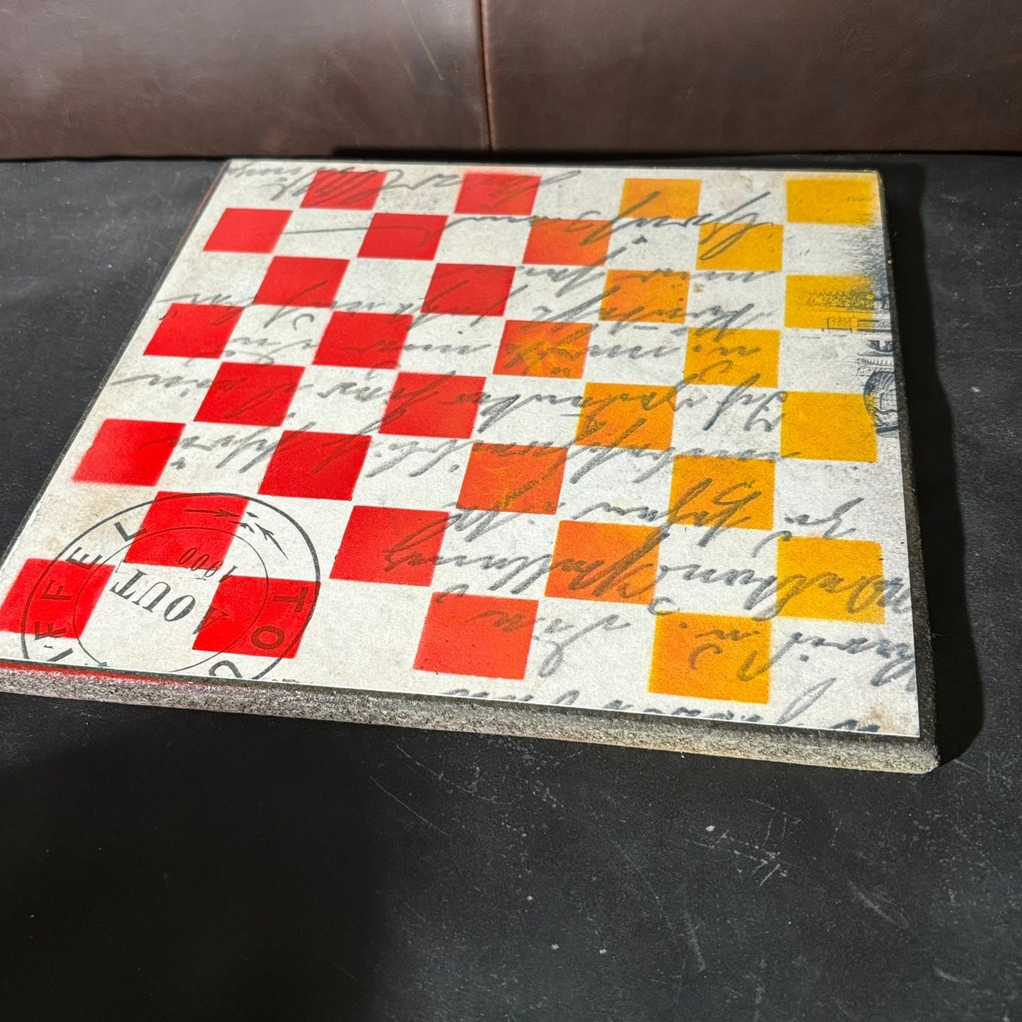 Vintage Sunset Writing - Scrapbook Chess Board