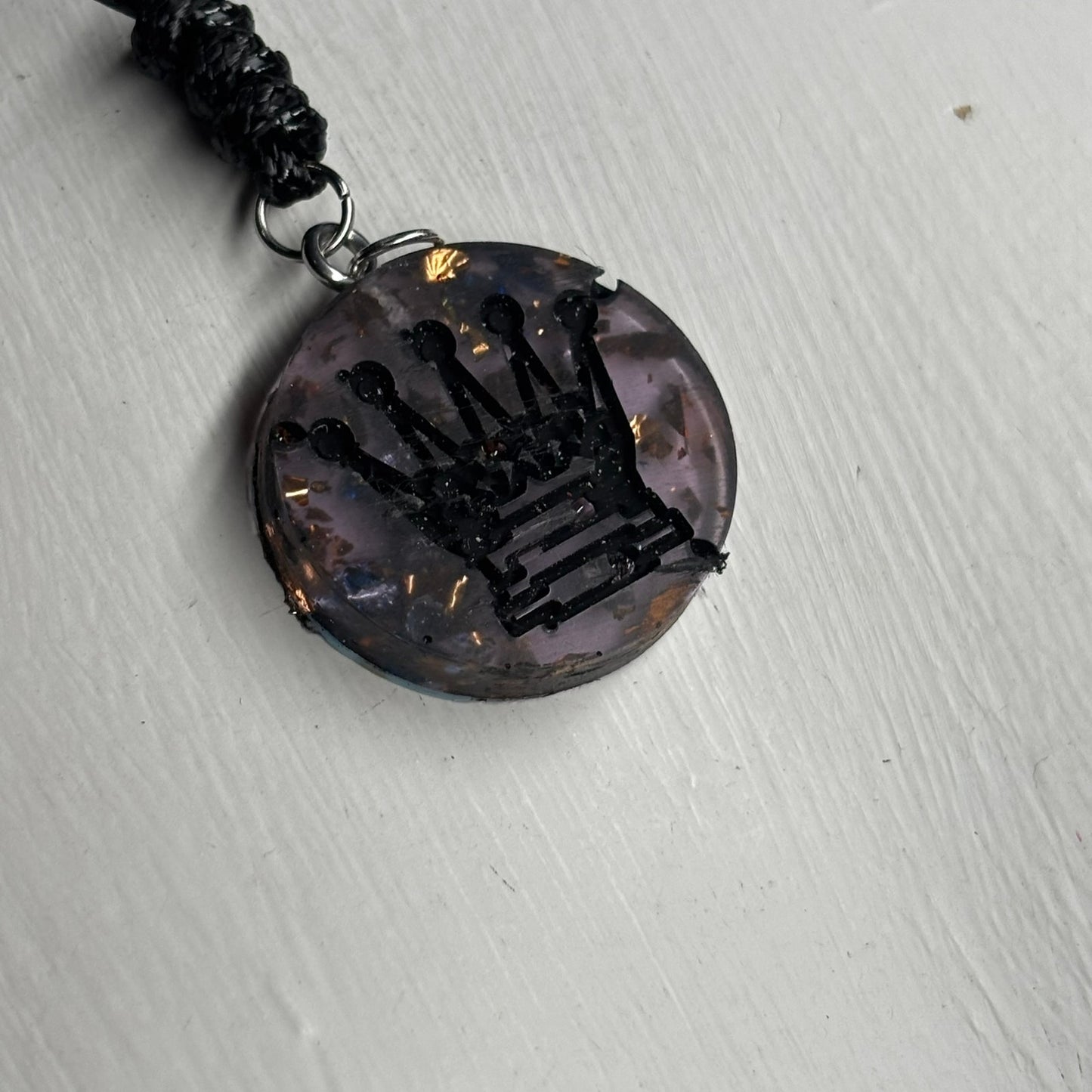 Dark Queen - Handmade Resin Chess Necklace