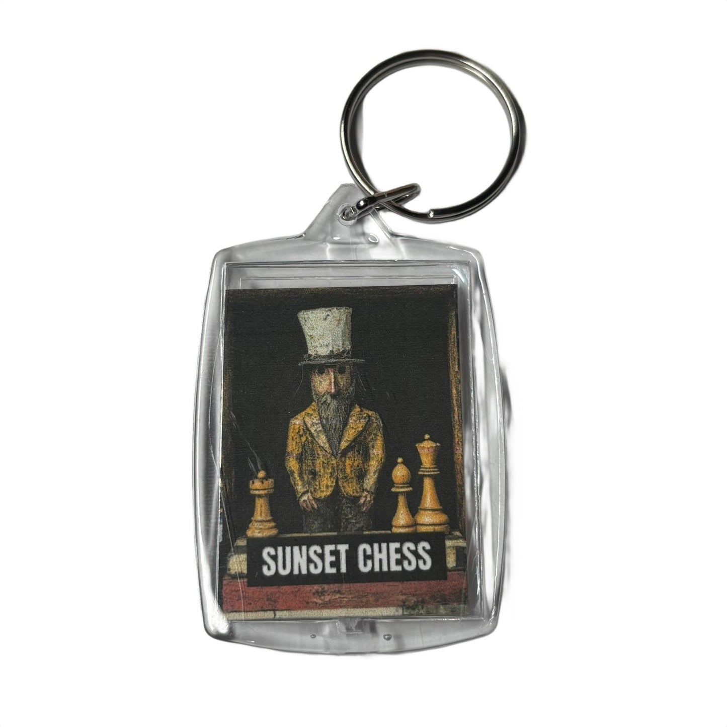 Little Man - Sunset Chess Photo Keychain