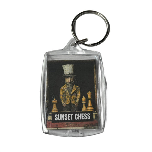 Little Man - Sunset Chess Photo Keychain