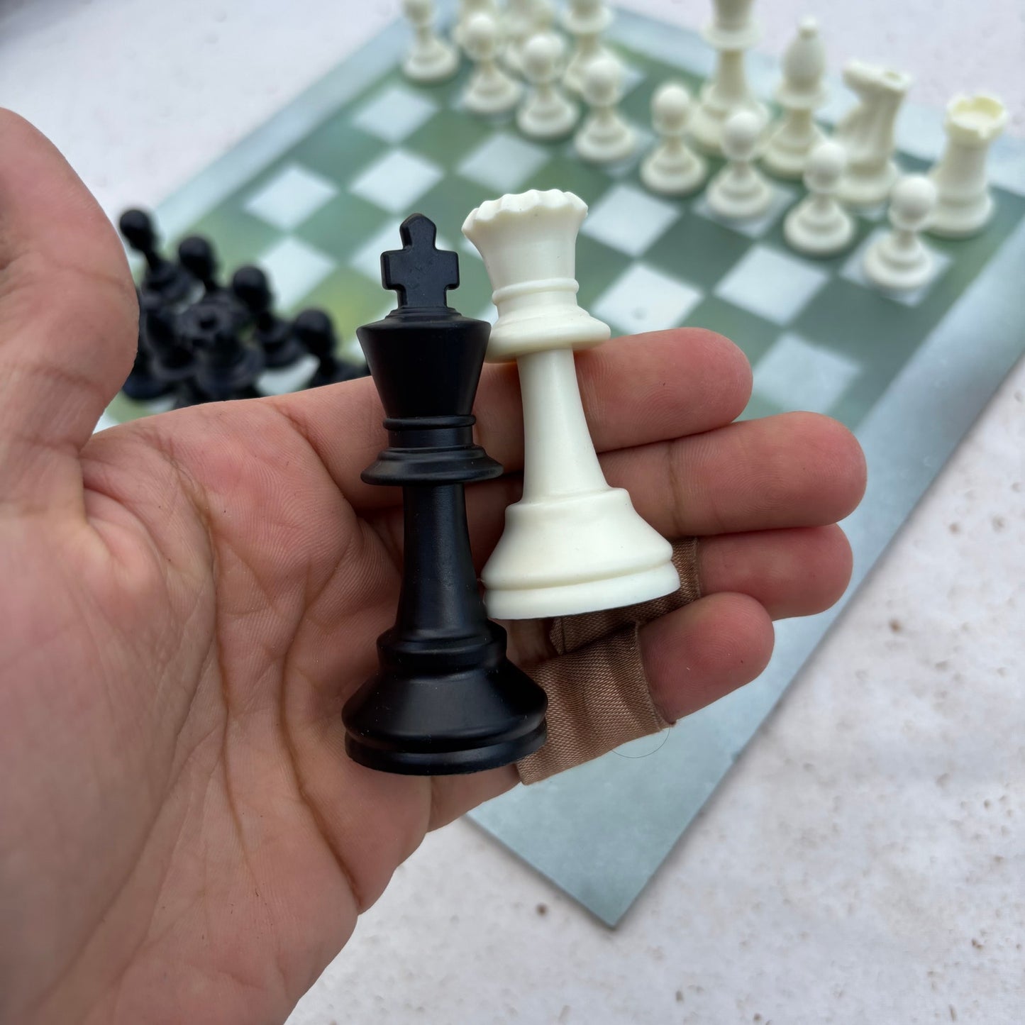 Lime Green - Painted Chess Set